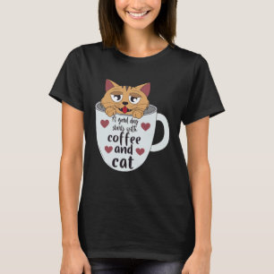 Kaffee und Katzen Mocha Espresso Cappuccino  Frühs T-Shirt