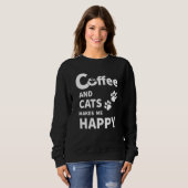 Kaffee und Katzen Sweatshirt (Vorne ganz)