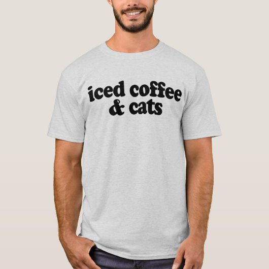 Kaffee und Katzen T-Shirt (Vorderseite)