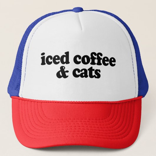 Kaffee und Katzen Truckerkappe (Vorderseite)