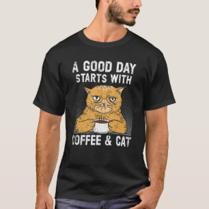Kaffee- und Katzenkätzchenbesitzer Kaffeetrinker K T-Shirt