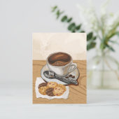 Kaffee und Kekse Postkarte (Stehend Vorderseite)