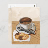 Kaffee und Kekse Postkarte (Vorne/Hinten)