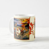 Kaffee und Kisses Rooster Farm House Tasse (Vorderseite Links)