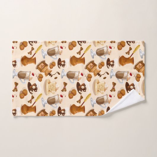 Kaffee- und Kochmuster Badhandtuch Set (Handtuch)