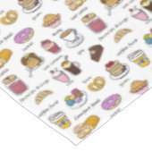 Kaffee und Komfort Illustriertes Muster Tischdecke (Schrägansicht)