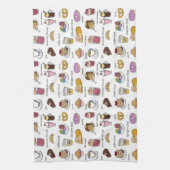 Kaffee-und Komfort-Nahrungsmittelillustriertes Geschirrtuch (Vertikal)