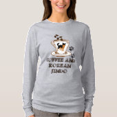 Kaffee und koreanischer Jindo T-Shirt (Vorderseite)