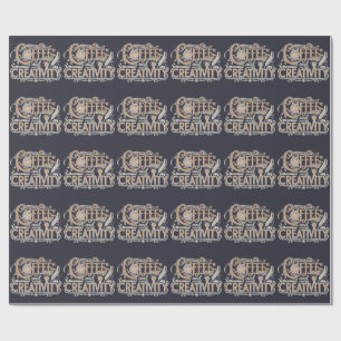 Kaffee und Kreativität Typografie Geschenkpapier