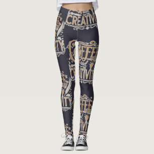 Kaffee und Kreativität Typografie Leggings