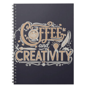 Kaffee und Kreativität Typografie Notizblock