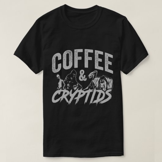 Kaffee und Kryptiden - Bigfoot, Mothman, Nessie, A T-Shirt (Design vorne)