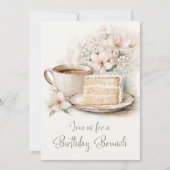 Kaffee und Kuchen 40. Geburtstag Brunch Einladung (Vorderseite)