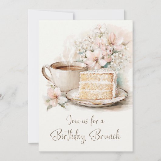 Kaffee und Kuchen 60. Geburtstag Brunch Einladung (Vorderseite)