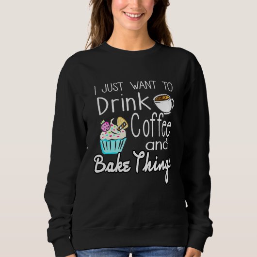 Kaffee und Kuchen backen Frauen Sweatshirt (Vorderseite)