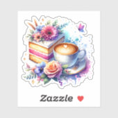 Kaffee und Kuchen | Geburtstag des besten Freundes Aufkleber (Blatt)