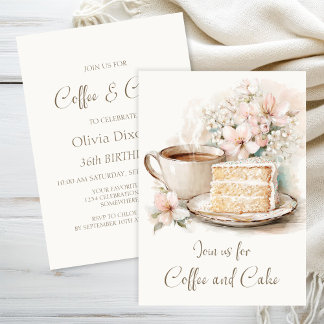 Kaffee und Kuchen jeden Geburtstag Einladung
