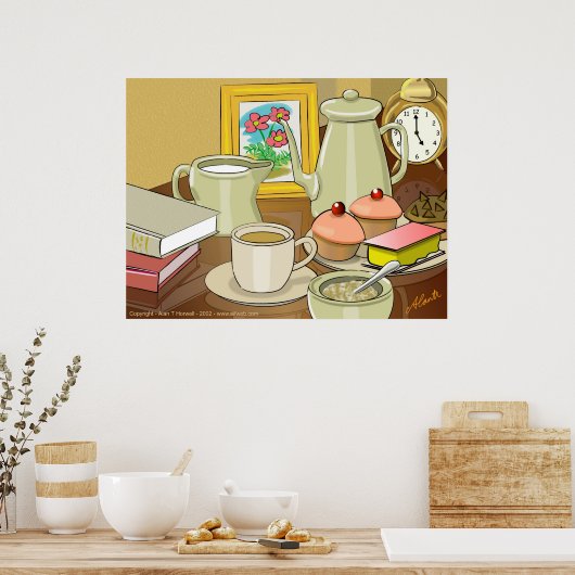 Kaffee und Kuchen Poster (Küche)