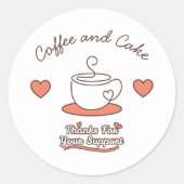 Kaffee und Kuchen Runder Aufkleber (Vorderseite)
