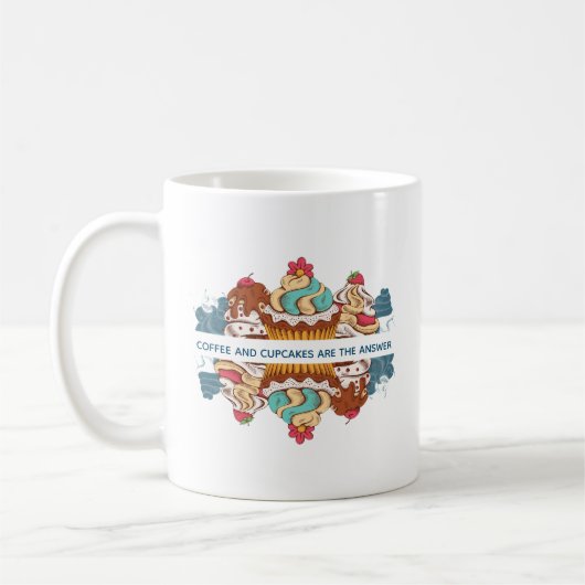 Kaffee und Kuchen sind das Answer Funny Sprichwort Kaffeetasse (Links)