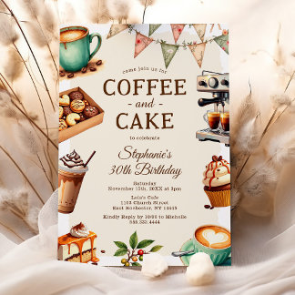 Kaffee- und Kuchengeburtstagsfeier für Erwachsene Einladung