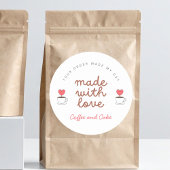 Kaffee- und Kuchenkaffee aus Liebe Runder Aufkleber