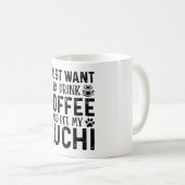 Kaffee und Kuchi Funny Dog Kaffeetasse (VorderseiteRechts)
