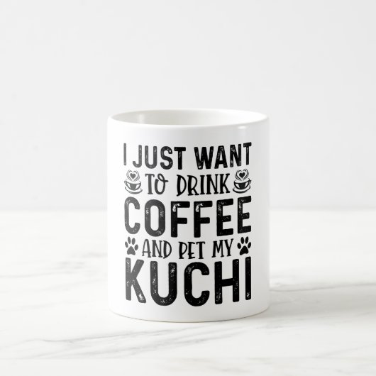 Kaffee und Kuchi Funny Dog Kaffeetasse (Mittel)