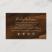 Kaffee und Kupfer Glitzer Aquarell Gilded Agate Visitenkarte (Rückseite)