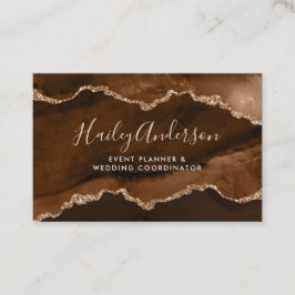 Kaffee und Kupfer Glitzer Aquarell Gilded Agate Visitenkarte