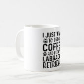 Kaffee und Labrador Retriever Funny Kaffeetasse (Vorderseite Links)