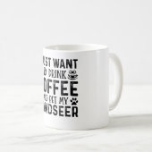 Kaffee und Landseer Dog Funny Kaffeetasse (VorderseiteRechts)