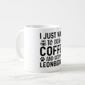Kaffee und Leonberger Dog Funny Kaffeetasse (Vorderseite Links)