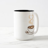 Kaffee und Liebe Doppelherz Art | Tasse (VorderseiteRechts)