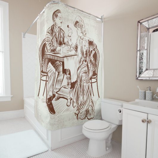 Kaffee und Liebe Duschvorhang (Beispiel)