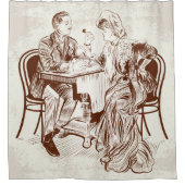 Kaffee und Liebe Duschvorhang (Vorderseite)