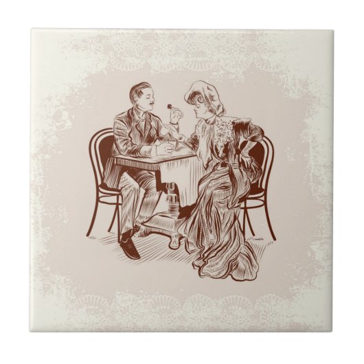 Kaffee und Liebe Fliese (Vorderseite)