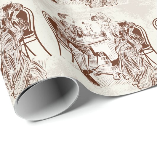 Kaffee und Liebe Geschenkpapier (Rolleneckpunkt)