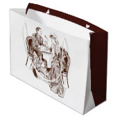 Kaffee und Liebe Große Geschenktüte (Rückseite Schrägansicht)