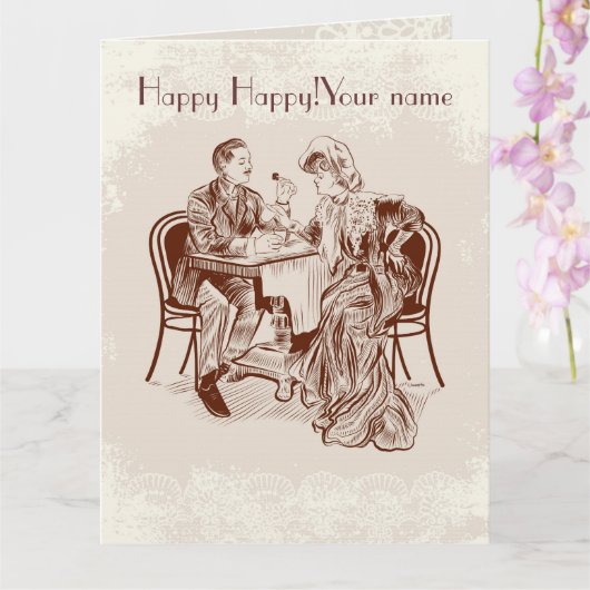 Kaffee und Liebe Karte (Orchidee)