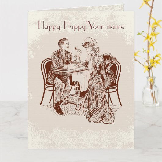 Kaffee und Liebe Karte (Gelbe Blume)