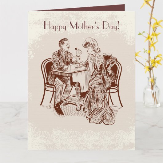 Kaffee und Liebe Karte (Gelbe Blume)