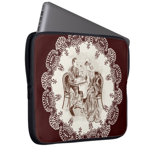 Kaffee und Liebe Laptopschutzhülle (Vorne Rechts)