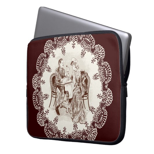 Kaffee und Liebe Laptopschutzhülle (Vorderseite Links)