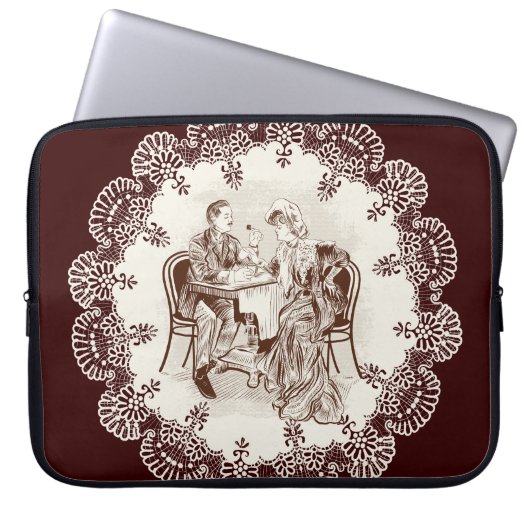 Kaffee und Liebe Laptopschutzhülle (Vorderseite)