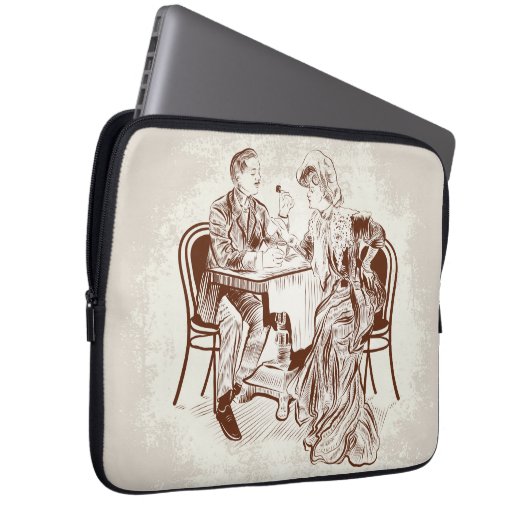 Kaffee und Liebe Laptopschutzhülle (Vorne Rechts)