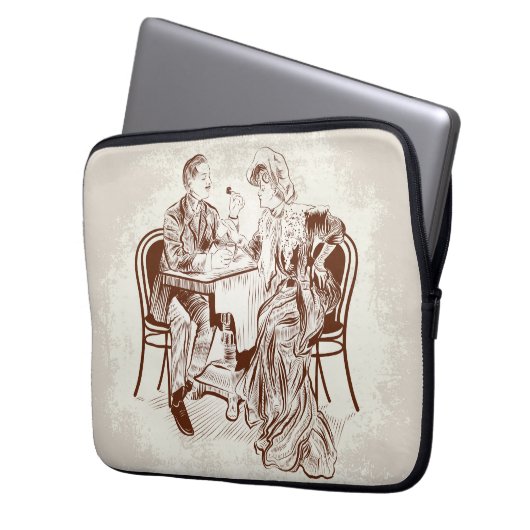 Kaffee und Liebe Laptopschutzhülle (Vorderseite Links)