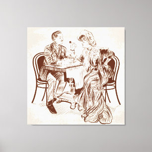 Kaffee und Liebe Leinwanddruck