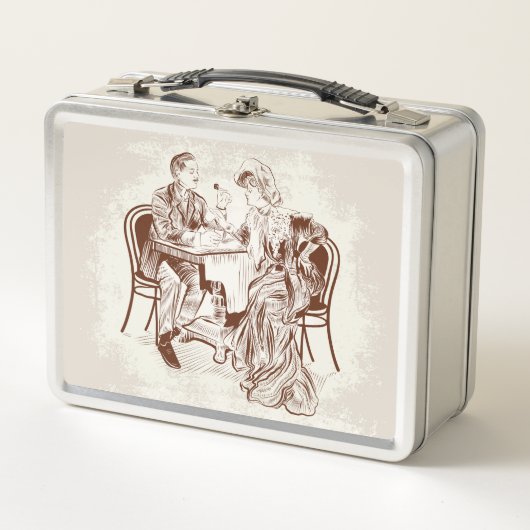 Kaffee und Liebe Metall Brotdose (Vorderseite)