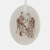 Kaffee und Liebe Ornament Aus Glas (Vorderseite Rechts)